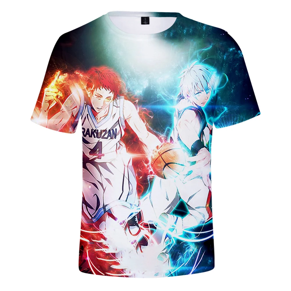

Kuroko's basketball 3D Short Sleeve T-shirts Crewneck Casual Preppy O-neck Streetwear Tee Shirt Printing Anime Hipster