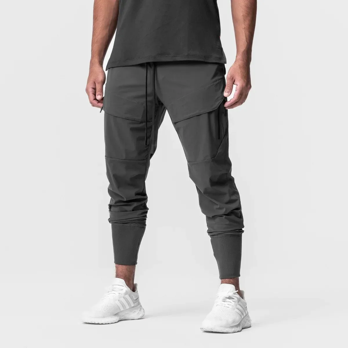 Quick Dry Fitness Long Pants Men's High Elastic Cuffed Sports Trousers Multiple Pockets New Hot Sale Of The Season Style Not Ava