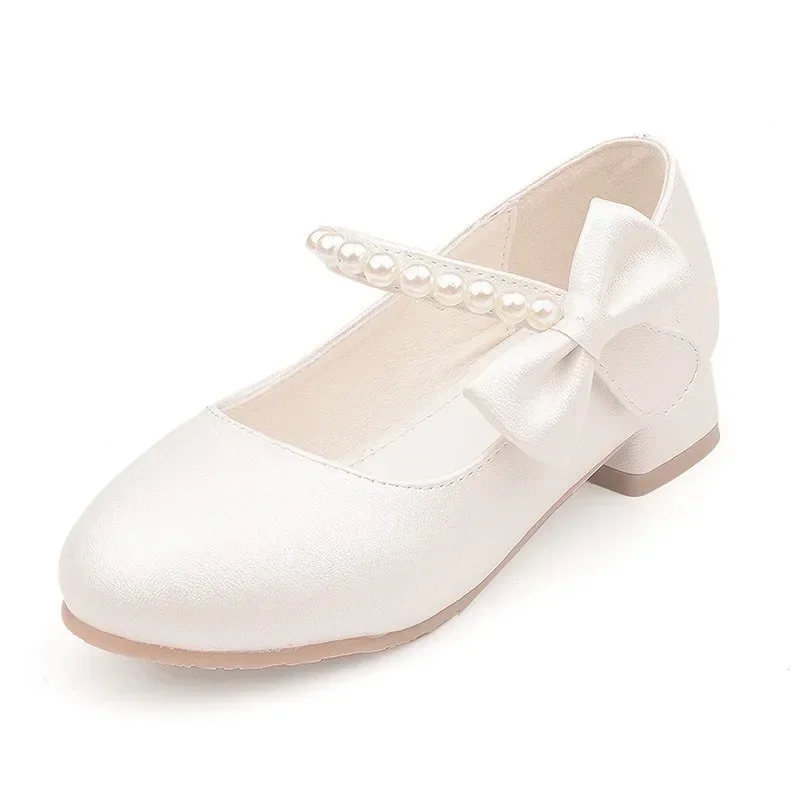 Zapatos Niña KidLeather Shoes 2024 Autumn New Girl High Heel Princess Shoes Bow Single Shoe Mary Jane Shoes Kid Shoe Girl Shoe 6