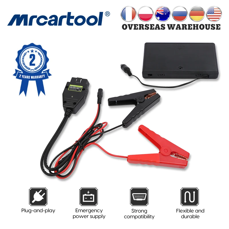 Alimentatore Di Emergenza Per Memoria ECU OBD2 12V – Salva Memoria ABS E Centralina Per Cambio Batteria Auto