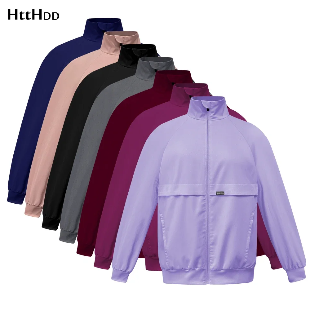 

scrubs jacket with zipper Hospital Staff Clothes Breathable Long Sleeve Nursing Uniform New Tops Coat unisex Beauty SPA uniforms