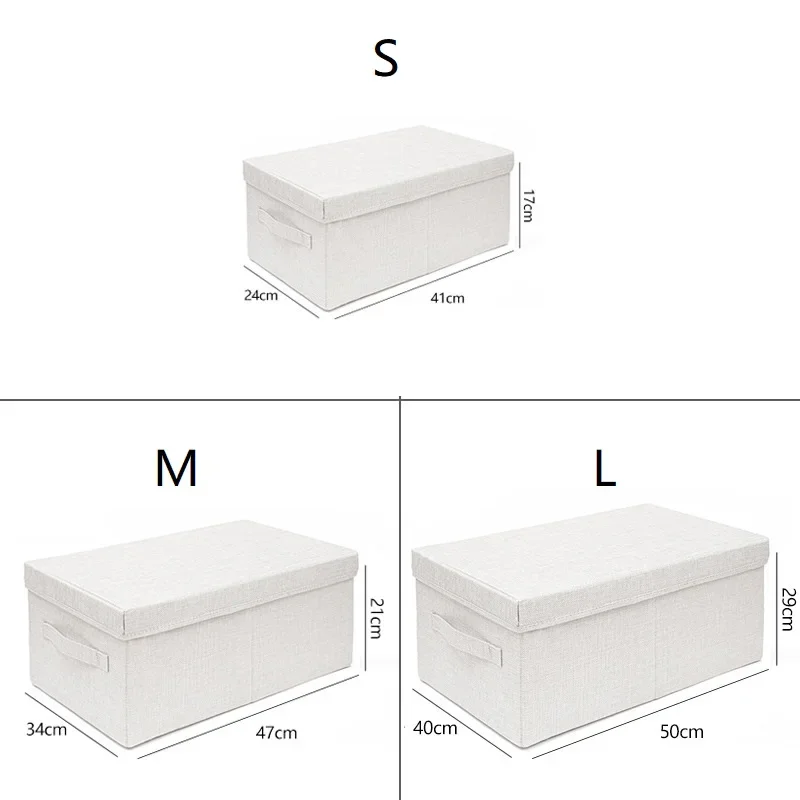 Fabric Storage Boxes with Lids Foldable Cloth Storage Box Fabric Clothes Container Wardrobe Organizer Bedroom Closet Living Room 5