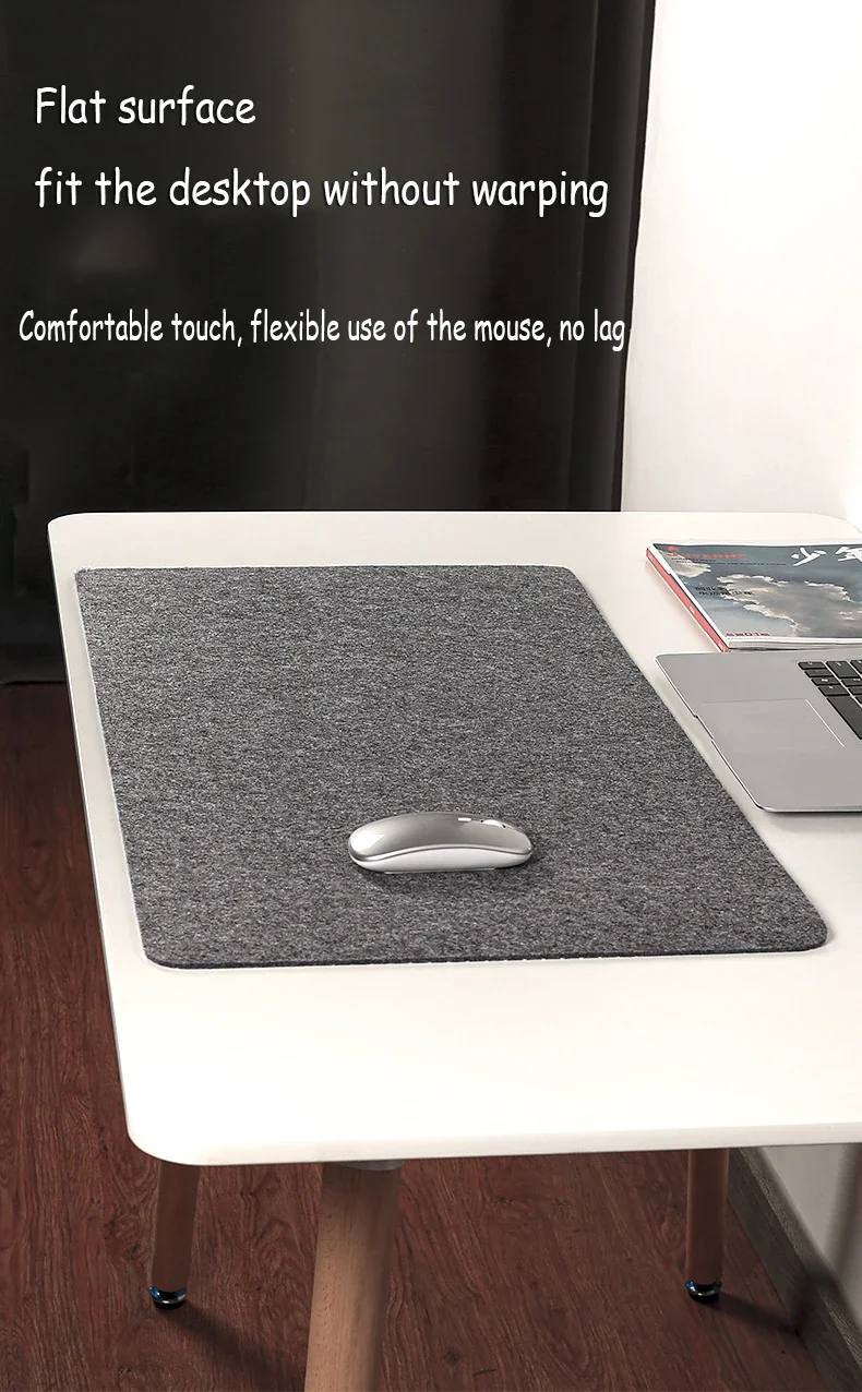Tapis De Bureau XXL En Feutre - Grand Tapis De Souris 40x90 Cm - Antidérapant, Doux Et Facile à Nettoyer
