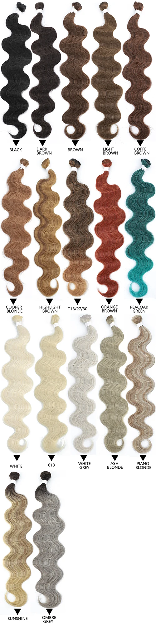 S19a77ffc187441c2a8ed53baf7af2804h Body Wave Bundles Brazilian Hair Weaving Soft Natural Synthetic Hair Extensions Colorful Body Wave Top Quality Thick Hair Mallzona