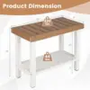 Shower Bench Stool, Waterproof HDPE Shower Seat with Storage Shelf for Shaving Legs, Non-Slip Foot Pads(Brown & White) 6