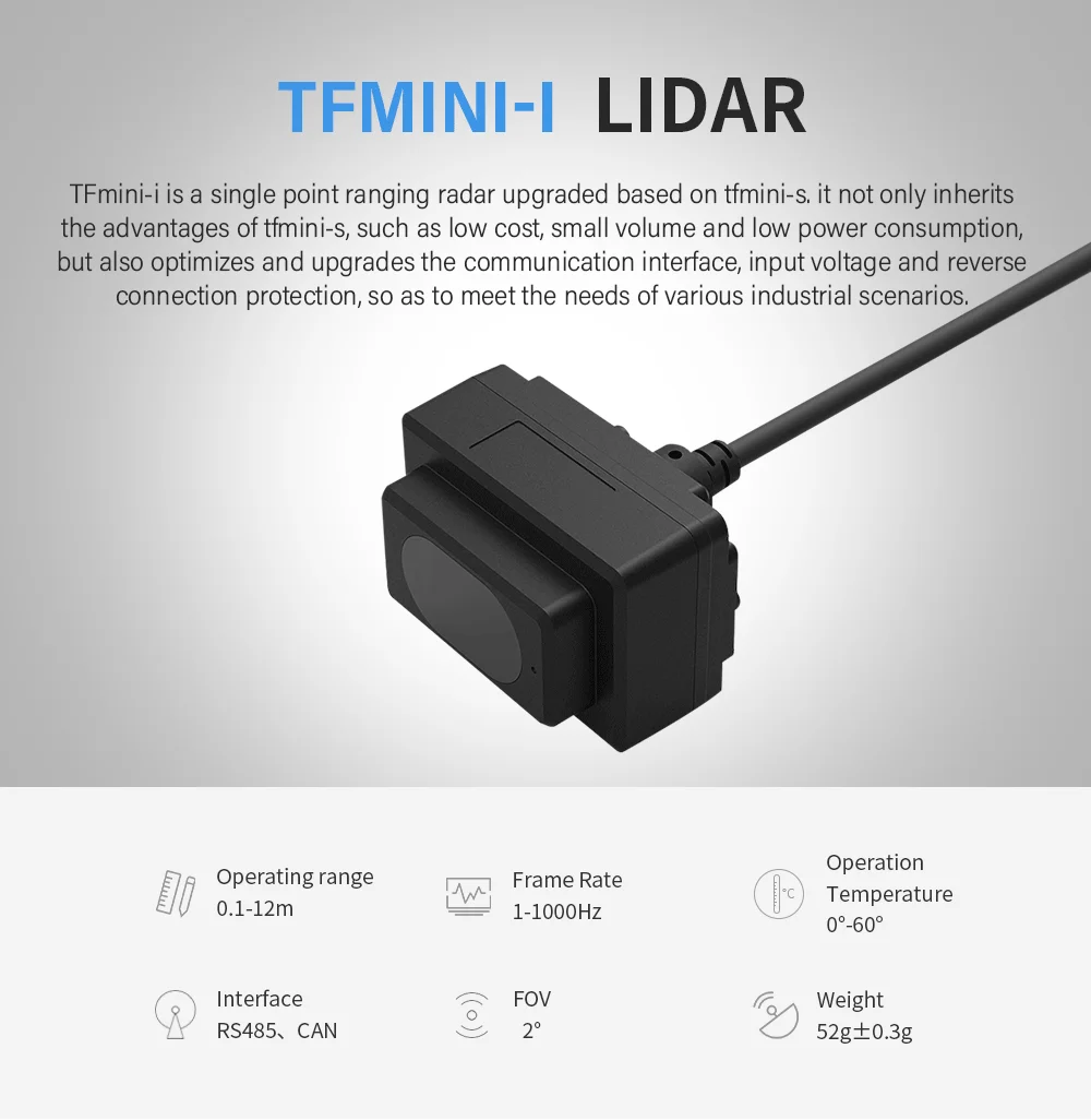 Benewake TFmini-i 12M Industrial-grade LiDAR Ranging Module Range Finder Sensor