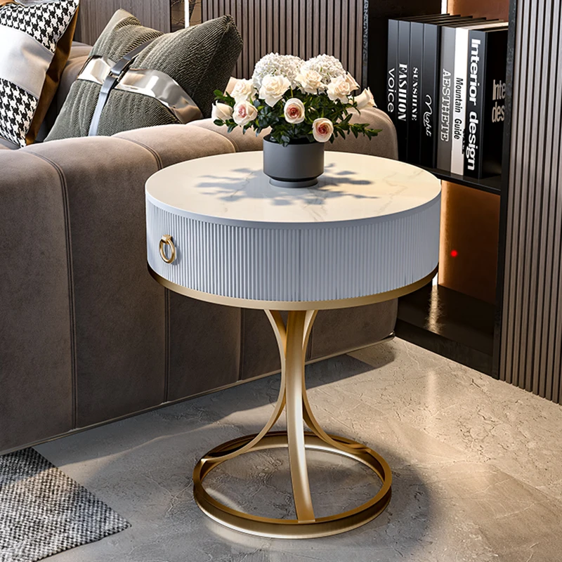 

Luxury Floor Coffee Table Modern Minimalist Round White Coffee Table Gold Bedroom Tavolino Da Salotto Home Furniture Mzy