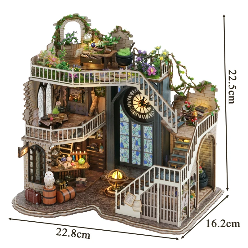 NEW DIY Wooden Doll Houses Magic House Casa Miniature Building Kits with Furniture Led Light Dollhouse for Adults Birthday Gifts 6
