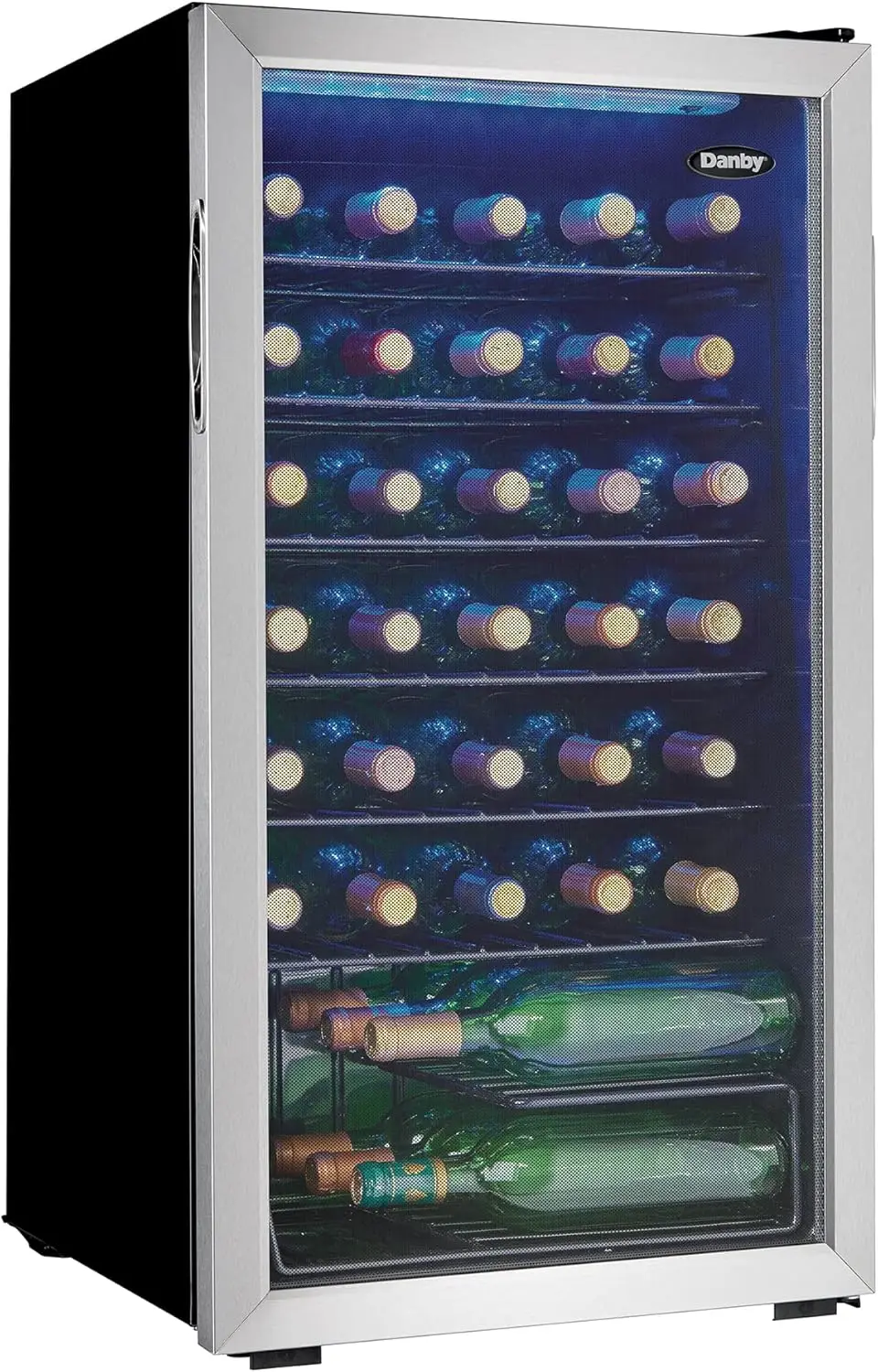 Free Standing Wine Cooler, Holds 36 Bottles, Single Zone Fridge with Glass Door-Chiller for Kitchen 3