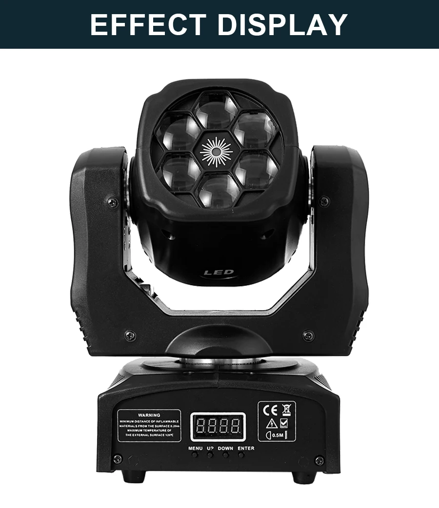 Description Picture 6 of item150W Bee Eyes Moving Head Light 6 LED Beam RGBW Disco Laser DJ Stage Lighting