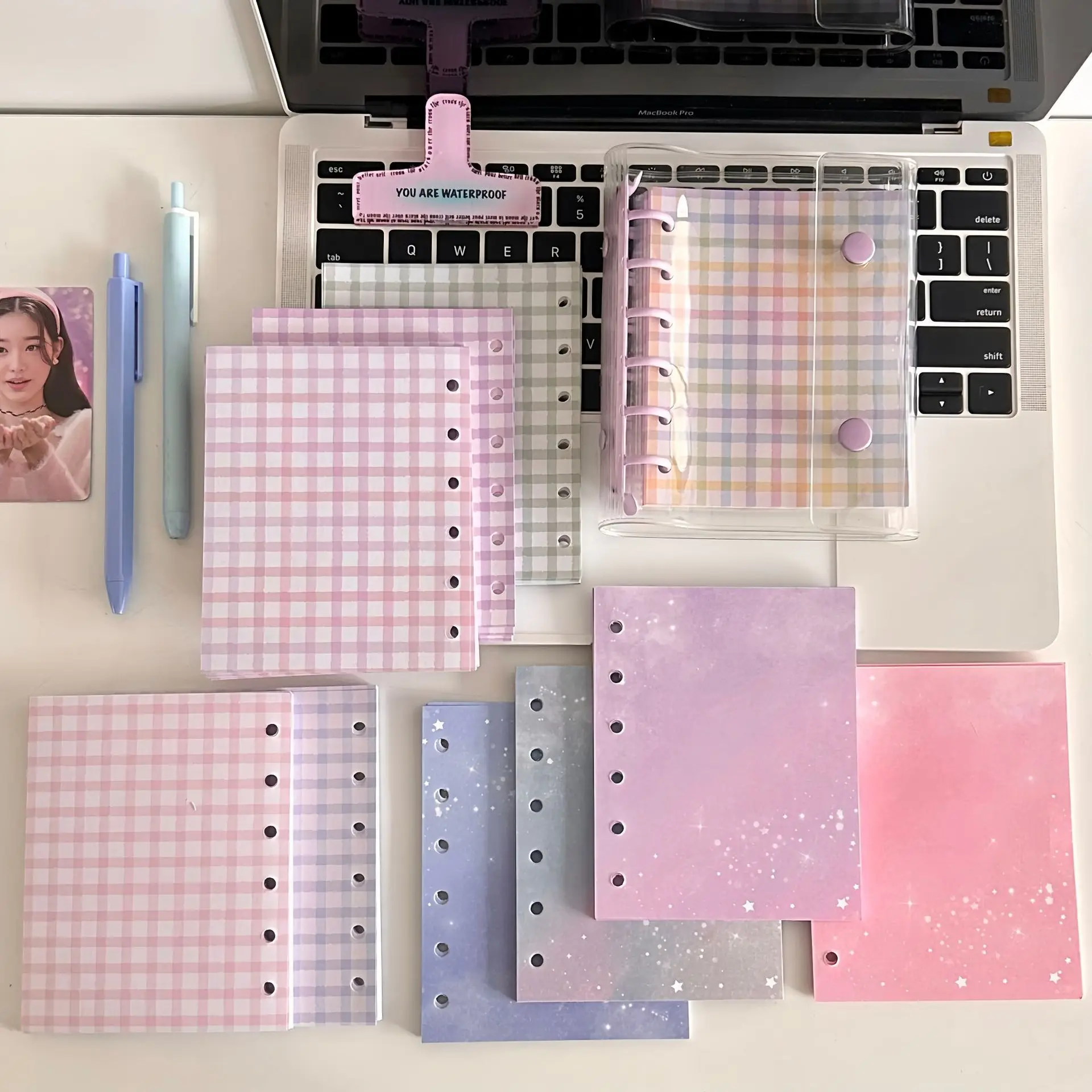 A7 Widening Colouful Notebook Refill Spiral Binder Inner Page Grid Diary Agenda PlannerSchool Stationery