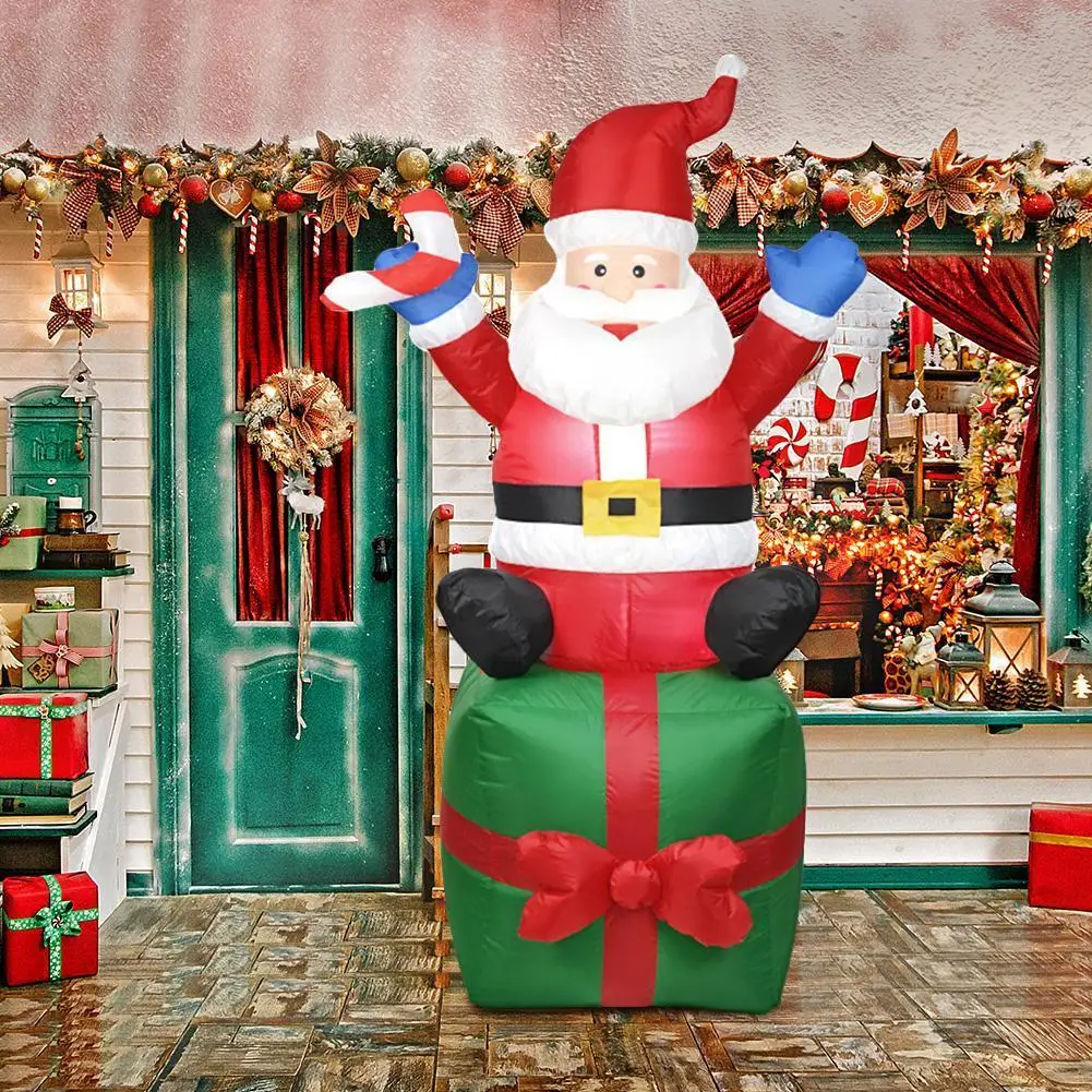 

1.8m Inflatable Santa Claus LED Lighting Outdoors Christmas Decorations Garden Courtyard Decor Merry Christmas Happy New Year