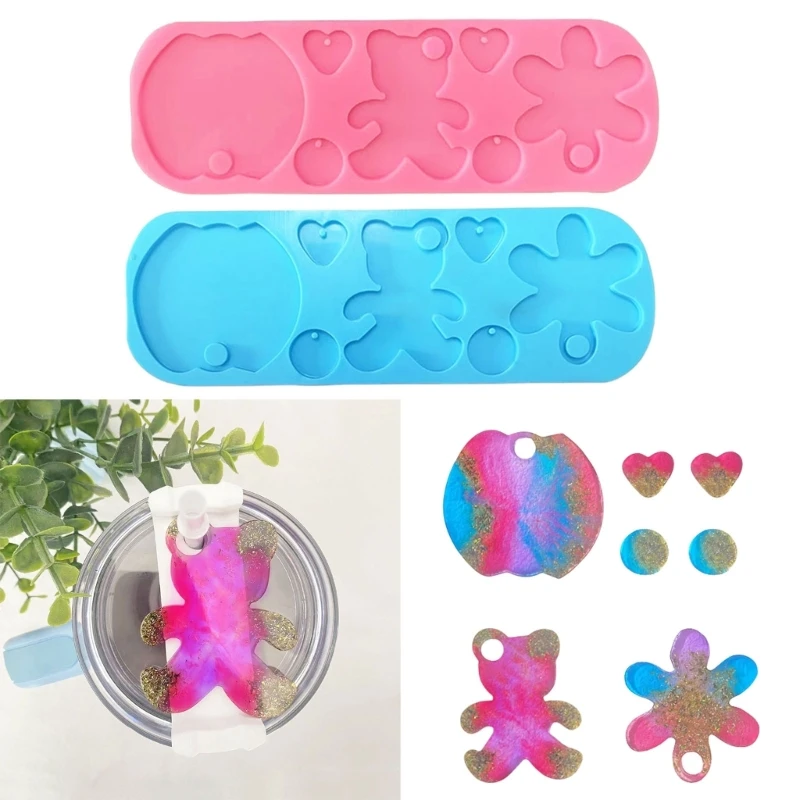 

Silicone Straw Holder Molds DIY Straw Clamp Molds for Office and Home Use