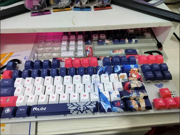 Genshin Impacto Nilou Interruptor Keycap Pbt Dye Sublimação Cereja mx Eixo Cruz Presente Jogo Mecânico Chave 132 - Imagem 2