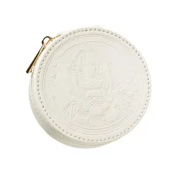 Portable Leather Earphone Case - Mini PU Storage Pouch with Metal Zipper (White Nozomi)