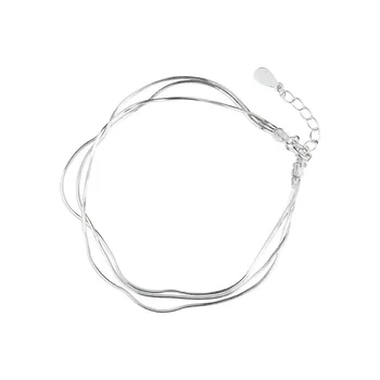 Simple Layer Bracelets for Women Korean Fashion Silver 925 Jewelry Hot Fashion 925 Sterling Silver Bracelet for Women