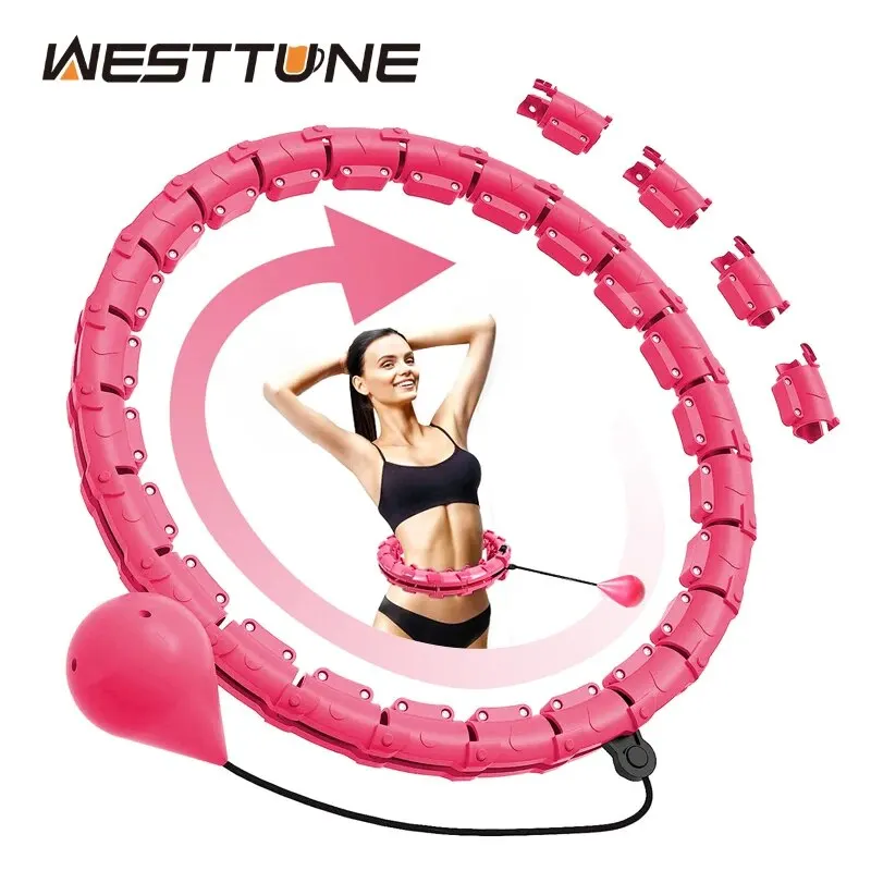 Fitness Hoop WESTTUNE Smart Weighted Fitness Hoop Exercise Circle Infinity Fitness Hoop with Detachable Knots for Adults Weight Loss Exercise