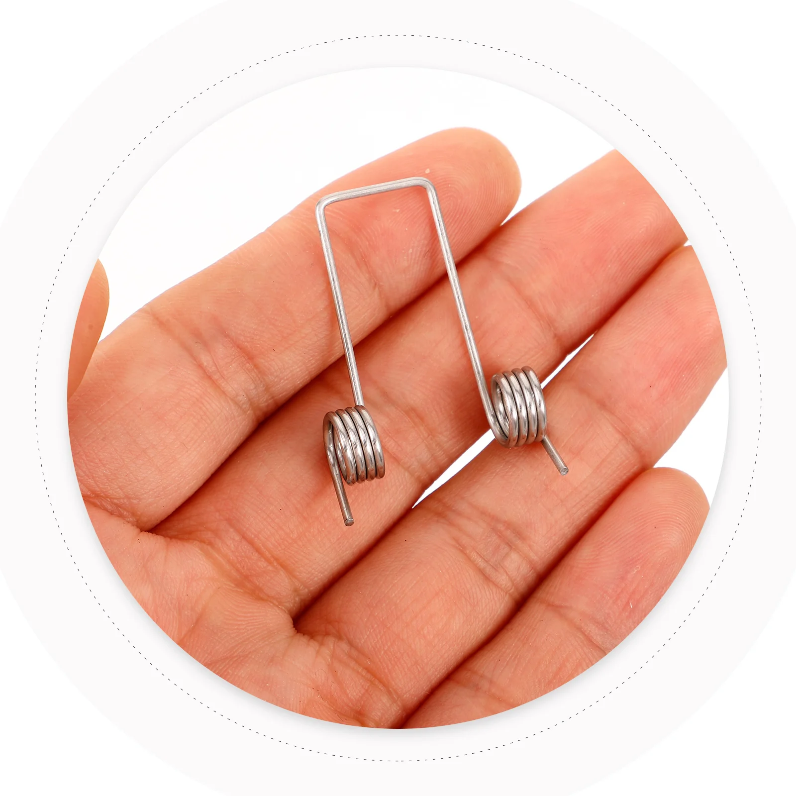 10 Pcs Replace Trash Can Accessories Springs Stainless Steel Metal Torsional Lid