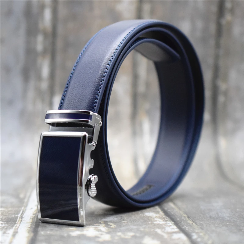 Automatic Leather Belt Men Genuine Leather Male Belts Alloy Buckle Designer  Belts Black/white/blue/red/coffee 3.1cm Width Strap