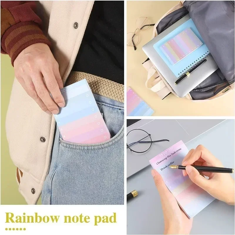 New Multi-color Rainbow Notepad Shopping Plan Memo Pad Office Learning List Memo Pad Notebook School Supplies Decoration