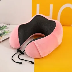Ergonomic Memory Foam Travel Neck Pillow - Soft U-Shaped Support for Ultimate Comfort (Pink)