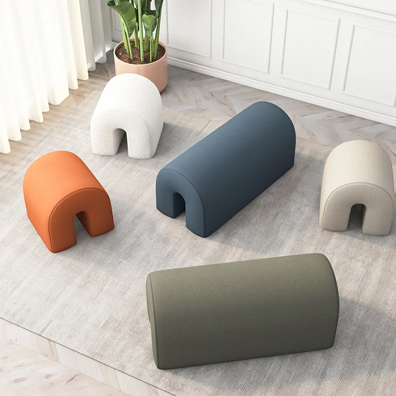 

Cute Nordic Chair Makeup Stool Change Footstool Minimalist Long Soft Sofa Step Stools Home Furniture Bedroom Bench Sofas