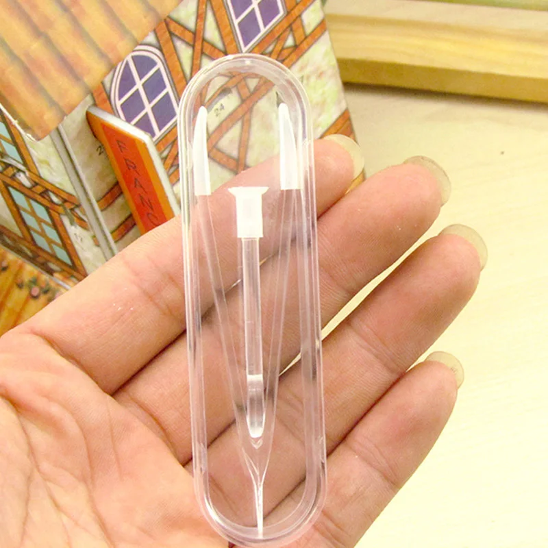 1set Women Long Tweezers Contact Lens Clip Suction Stick Set Contact Lens Accessories Full Transparent Contact Lens Clip