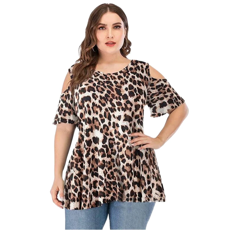 

Блузка женская летняя с открытыми плечами, большого размера, 3XL, 4XL, 5XL