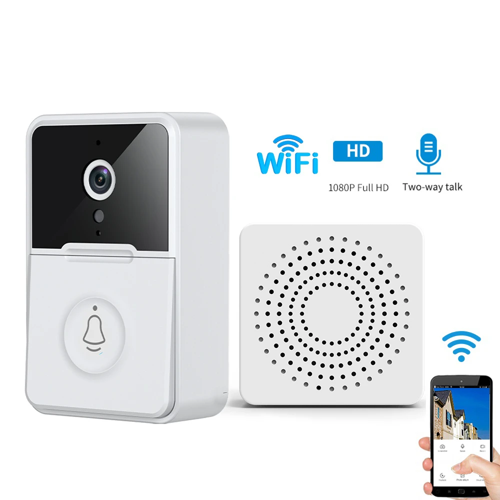 Lvgess Smart Campanello Hd Camera Home Outdoor Wifi Wirelss Videocitofono Campanello Sensore Di Movimento Campanello Di Sicurezza Set