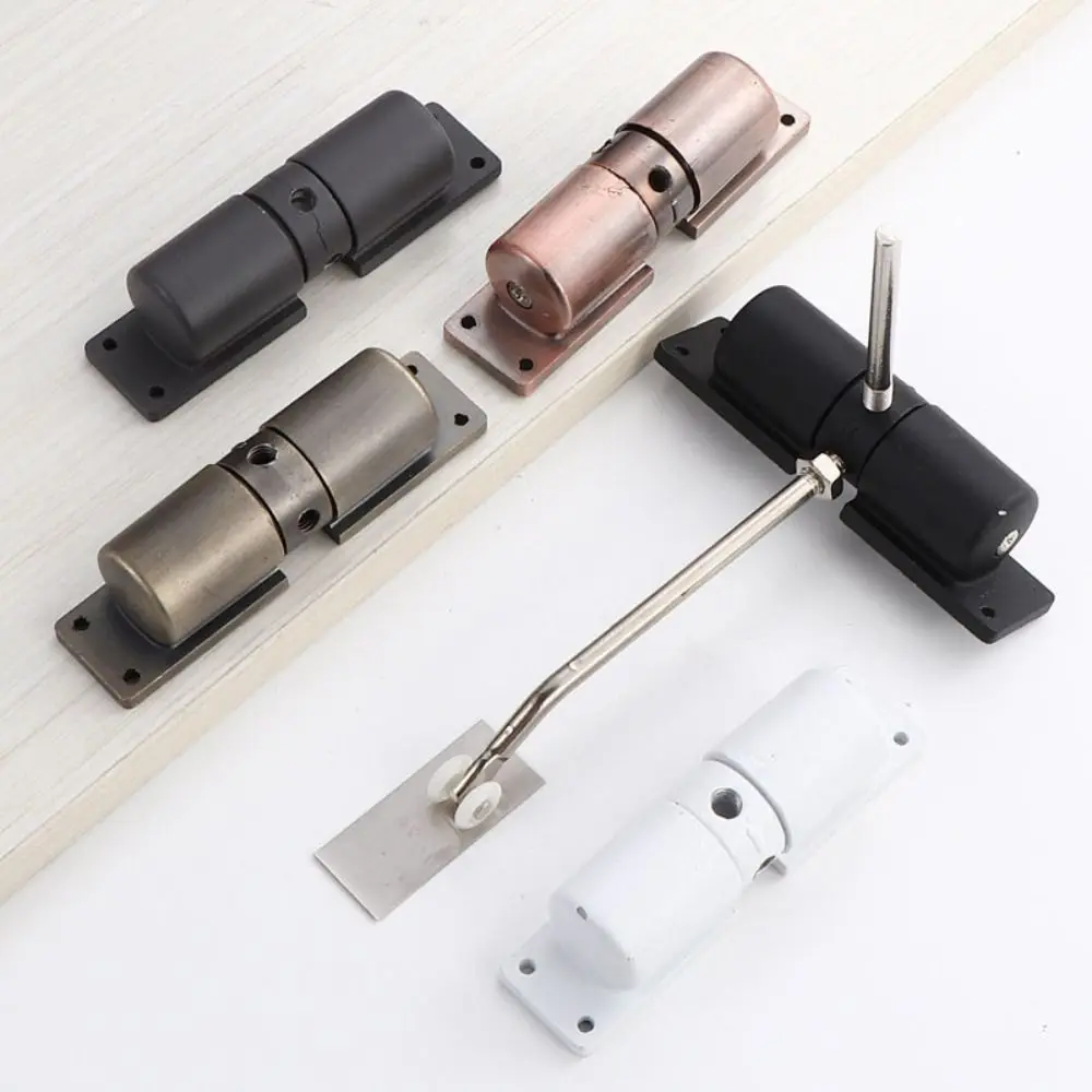 Furniture Hardware Pulley Automatic Door Closer Smooth Mute Door Closing Device Aluminium Alloy Adjustable Stopper Study