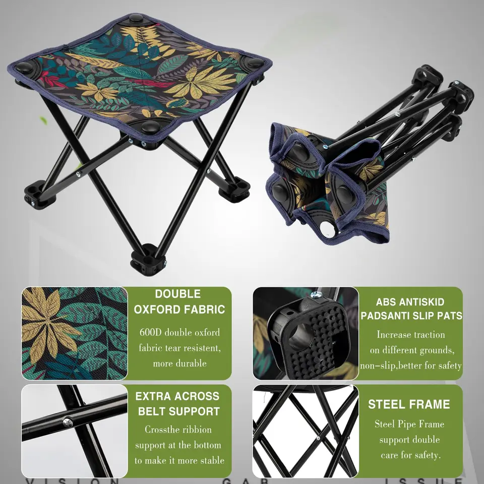 Taburete Plegable Triangular Para Camping - Ligero, Compacto Y Estable, Ideal Para Exteriores Y Viajes