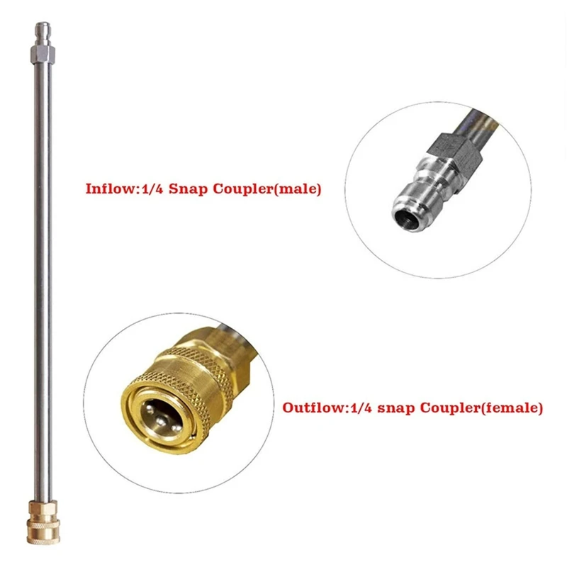Telescoping Replacement Lance 1/4 Inch Quick Connect Pressure Washer Extension Stainless Steel Power Spray Extender Wand
