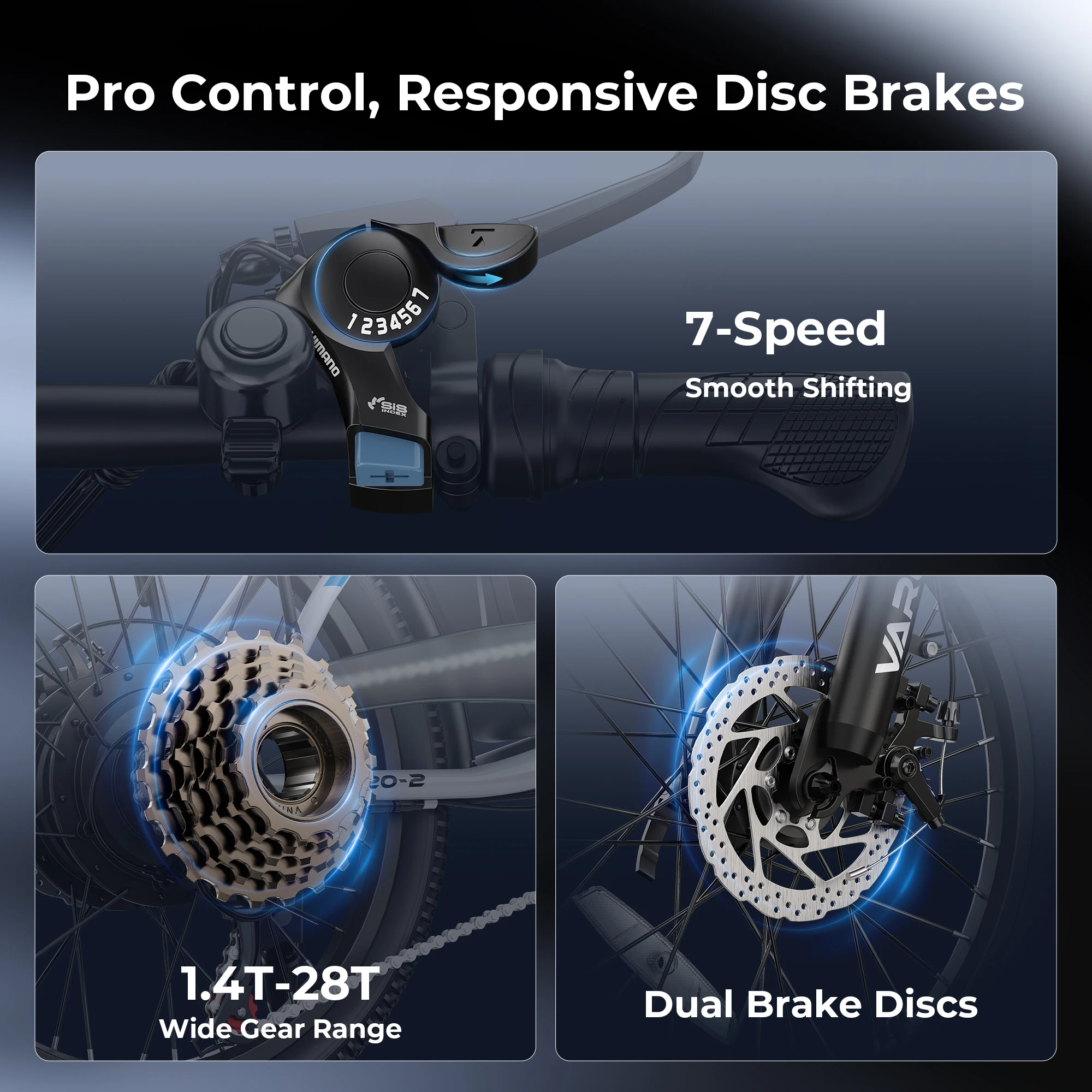 Varun C20-2 Adult Electric Bike, 500W Peak Power Electric Road Bike,36V 7.8Ah Battery,20-inch Tire City E-Bike, Max Speed 32km/h 4