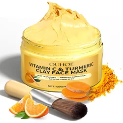 Radiant Glow Turmeric & Vitamin C Clay Mask - Deep Cleansing & Hydrating Facial Treatment (120g box)
