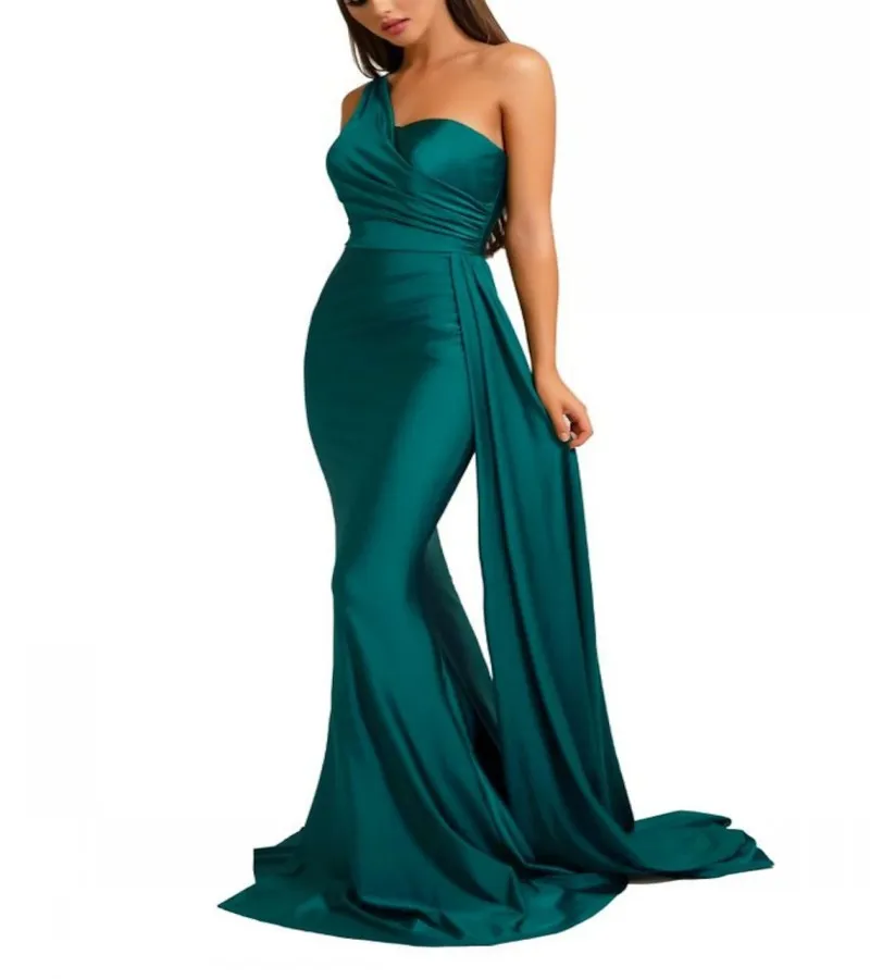 long formal dresses Sexy Green Formal Evening Dress 2022 One Shoulder Sleeveless Mermaid Prom Party Gowns Robe De Soiree Vestidos Fiesta red evening dress