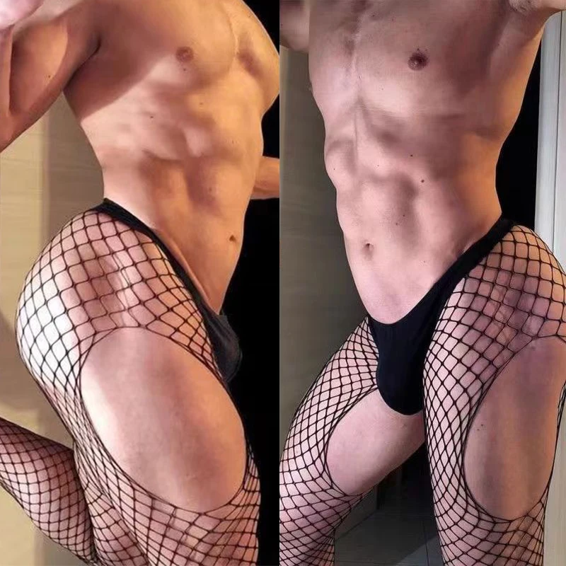Hohe Fishnet Höschen Sexy Ouvert Dessous Frauen Schwarz Enge Strümpfe Mesh Hohl Unterhose Femme Erotische G-string Strumpfhosen 1