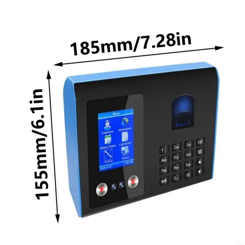 L41F 영국 플러그 얼굴 생체 인식 지문 직원 출석 기계 시간 시계 레코더 2.8 인치 화면 빠른 인식