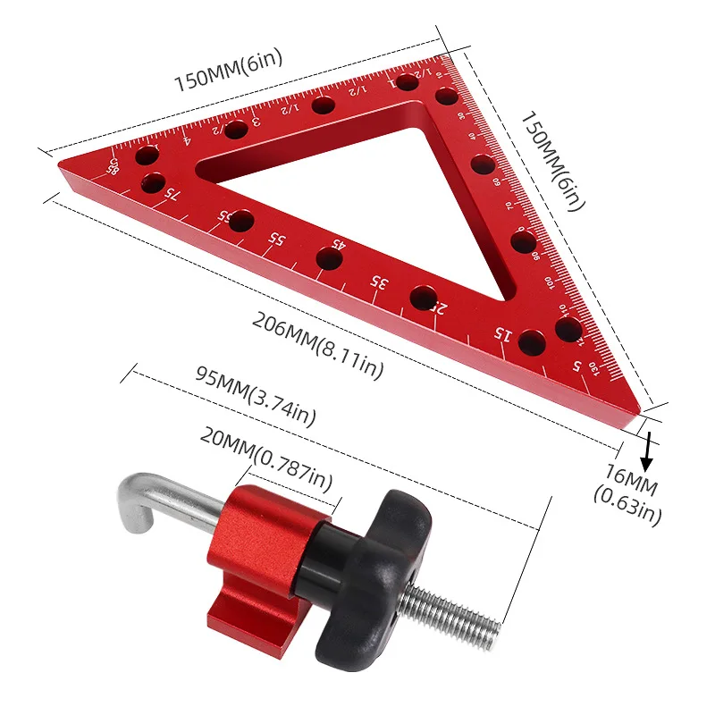 Corner Clamp 150mm 90 Degree Right Angle Aluminum Alloy Clamp Splicing Board Positioning Panel Fixed Clip Woodworking Tool