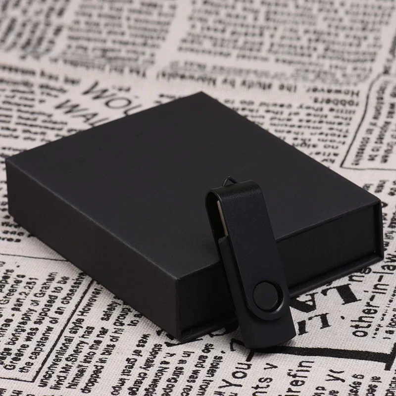 선물 상자 사용자 정의 무료 펜 드라이브 로고 실제 용량 USB 플래시 드라이브 블랙 메모리 스틱 컬러 인쇄 64GB/32GB U 디스크