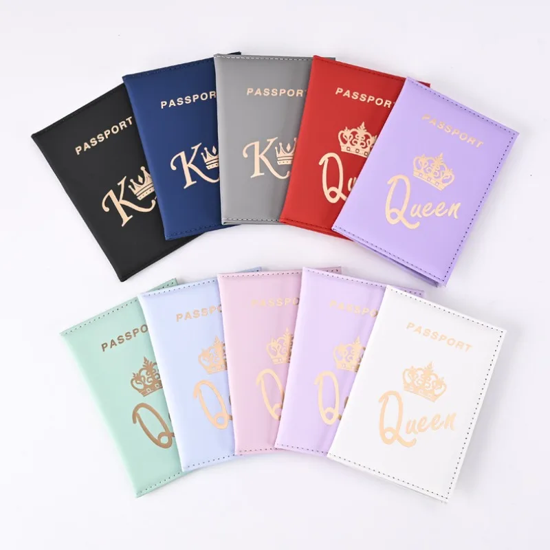 

Fashion Women Men Passport Cover Pu Leather Crown Pattern Travel ID Credit Card Passport Holder Packet Wallet Purse Bags Pouch