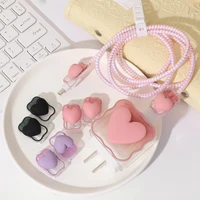 6PCS Charging Cable Travel Storage Case For iPhone 20W 18W Love Heart Charger Head Protective Cover Organizer Winder Accessories 4