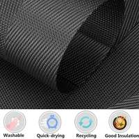 Set of 6 Placemats With Coasters Black Table Mats Crossweave Woven Vinyl Non-Slip Washable for Table Dining Kitchen Restaurant 2