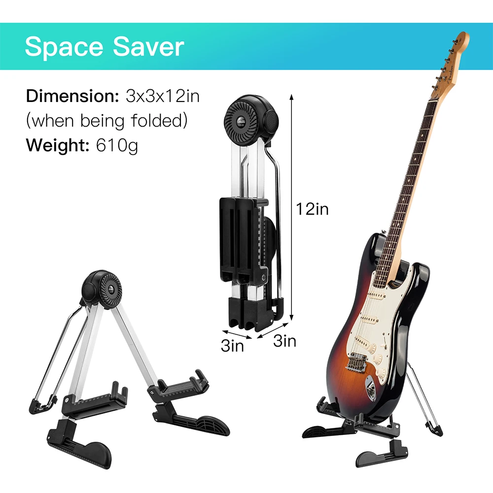 Guitto Series GGS-03 Portable Foldable Guitar Stand A-Frame Design Floor Stand f