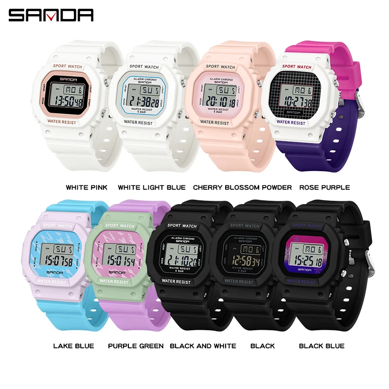 SANDA Boys Girls LED Digital Watch Children Sports Watch For Waterproof Electronic Watch Children Outdoors Casual Gift Watch 6