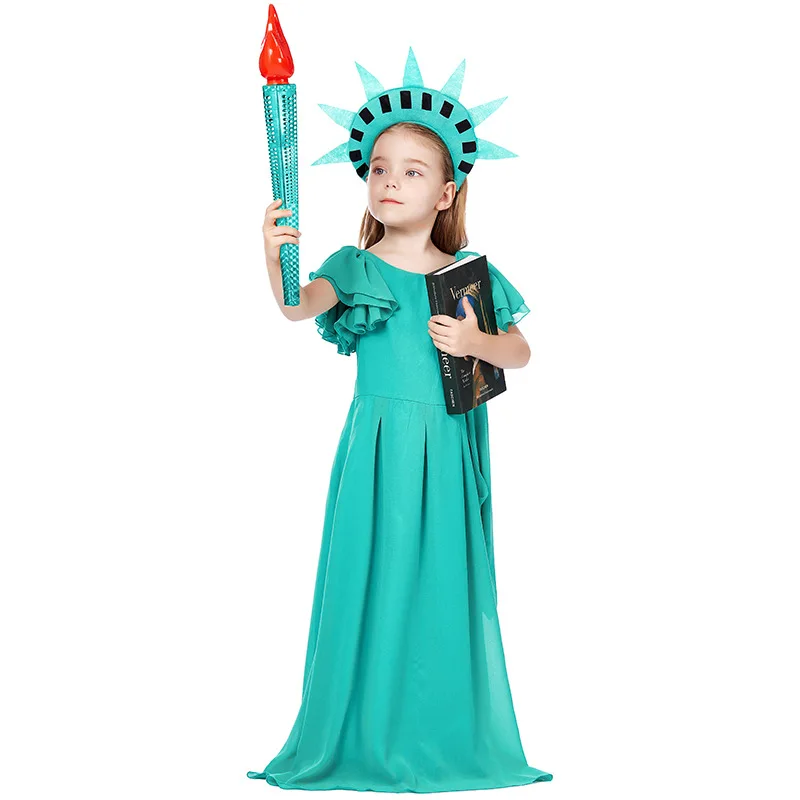 Ragazza americana statua della libertà Costume Purim Halloween antico greco  abito romano festa dei bambini carnevale Cosplay Fancy Dress - AliExpress