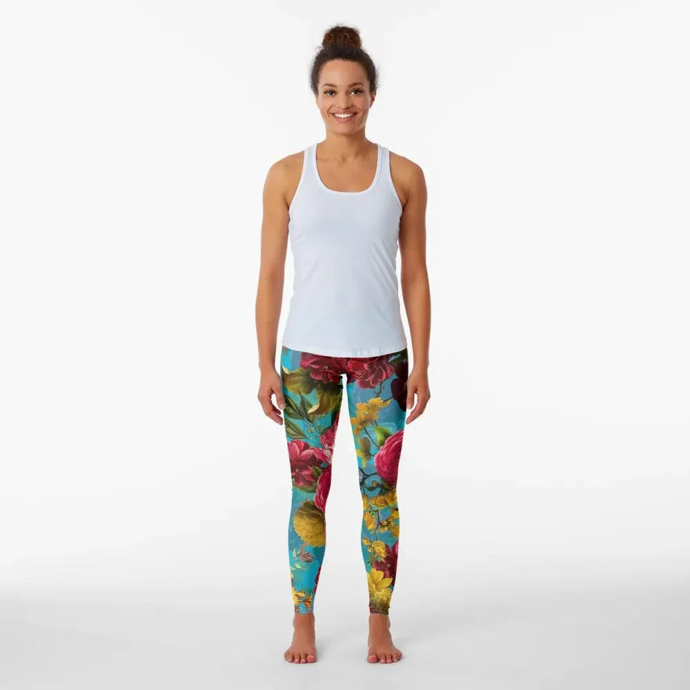 Moody florals - Mystic Night 7 Leggings Tight fitting woman Sports pants woman Womens Leggings