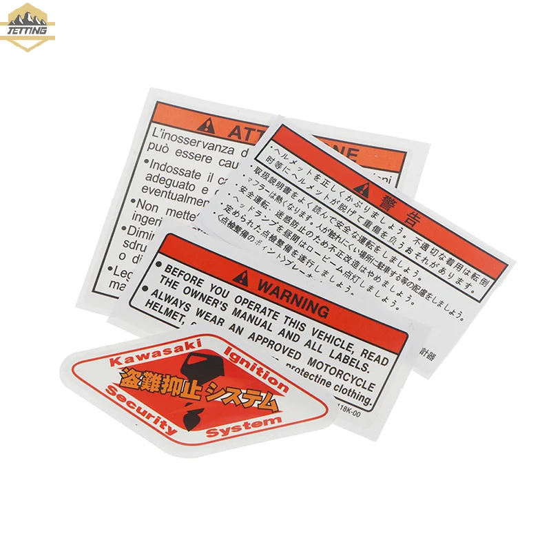4PCS Motorcycle Decals Fuel Tank Cap Sign Warning Sticker