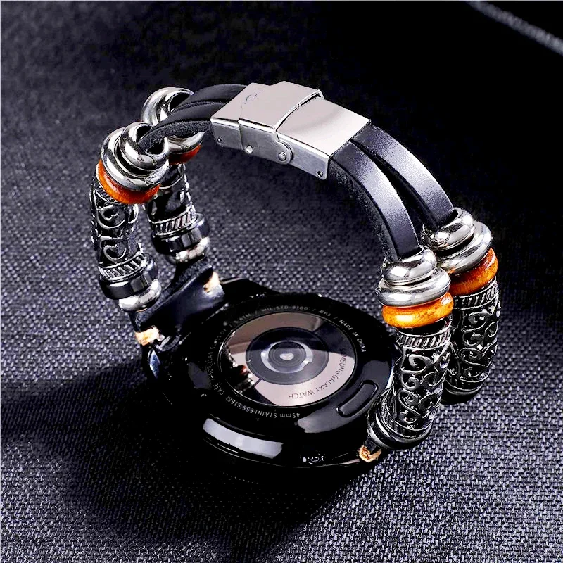 

Ремешок кожаный для часов Huawe Watch GT2 46 мм GT 2 Pro/2e, браслет для Samsung Galaxy Watch 3 41 мм активный, оригинальный ретро ручной работы