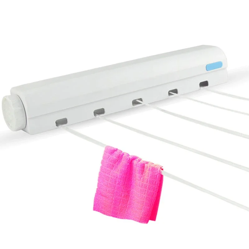 Clothes Drying Rack Clothes Drying Line Retractable Indoor Clothesline Drying Hanger Wall Mounted Clothes Drying Rack Bathroom Invisible Clothesline