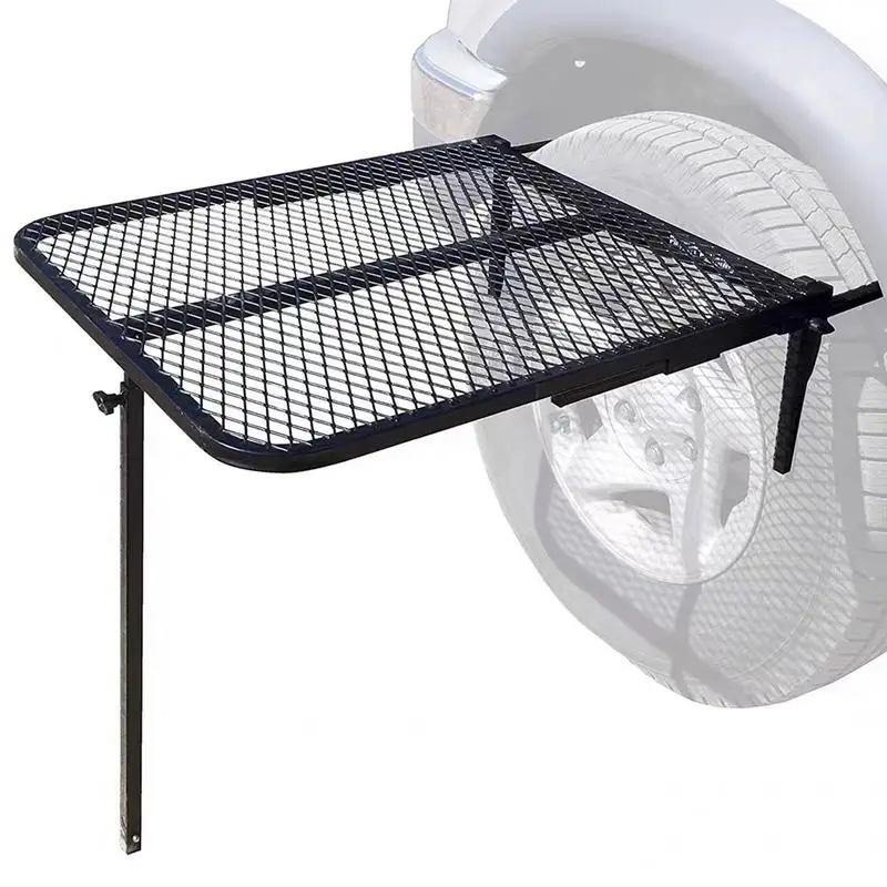 RV Camping Table RV Camping Table RV Tire Desk Alloy Steel Portable Folding Outdoor Travel Working Picnic Vehicle Wheel Table Board Use On Tires